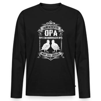 Taubenzüchter Opa - Männer Premium Bio Langarmshirt - Schwarz - Vorne - Nico (187cm)