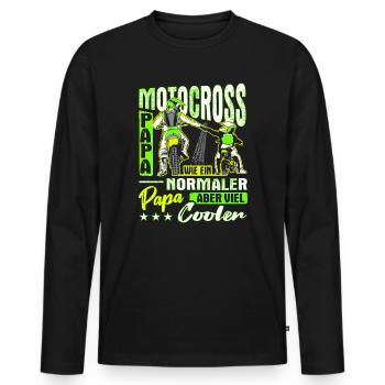 Motocross Papa Motorradfahrer Biker Geschenk - Männer Premium Bio Langarmshirt - Schwarz - Vorne - Nico (187cm)