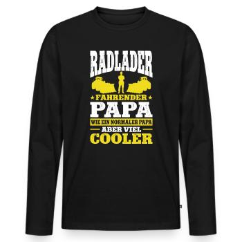 Radladerfahrer Papa Geschenk Radlader Bagger - Männer Premium Bio Langarmshirt - Schwarz - Vorne - Nico (187cm)