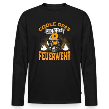 Feuerwehrmann Opa Geschenk Freiwillige Feuerwehr - Männer Premium Bio Langarmshirt - Schwarz - Vorne - Nico (187cm)
