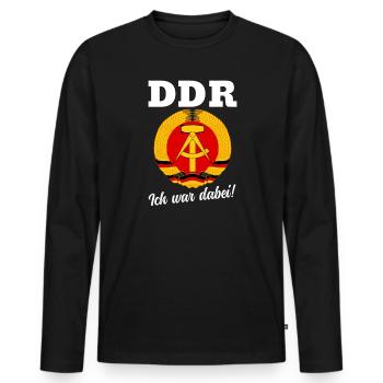 DDR Ich war dabei Ostdeutscher Ostdeutschland - Männer Premium Bio Langarmshirt - Schwarz - Vorne - Nico (187cm)