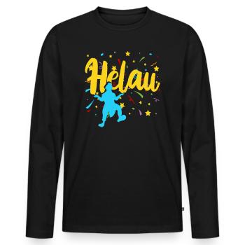 Helau - Männer Premium Bio Langarmshirt - Schwarz - Vorne - Nico (187cm)