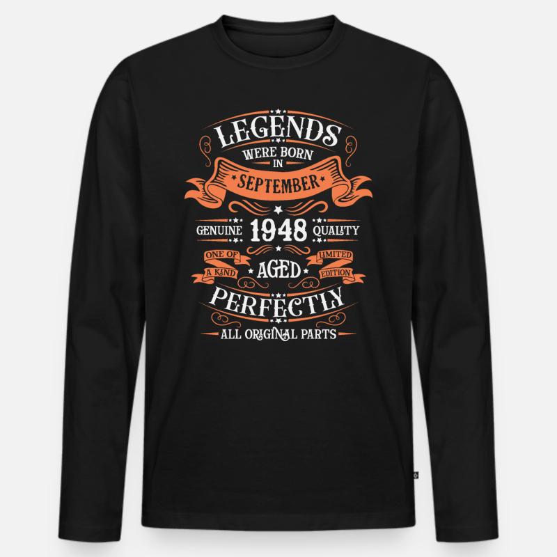 1948 SEPTEMBER - Männer Premium Bio Langarmshirt - Schwarz