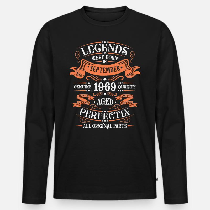 52. Jubiläum September 1969 Geschenkidee - Männer Premium Bio Langarmshirt - Schwarz