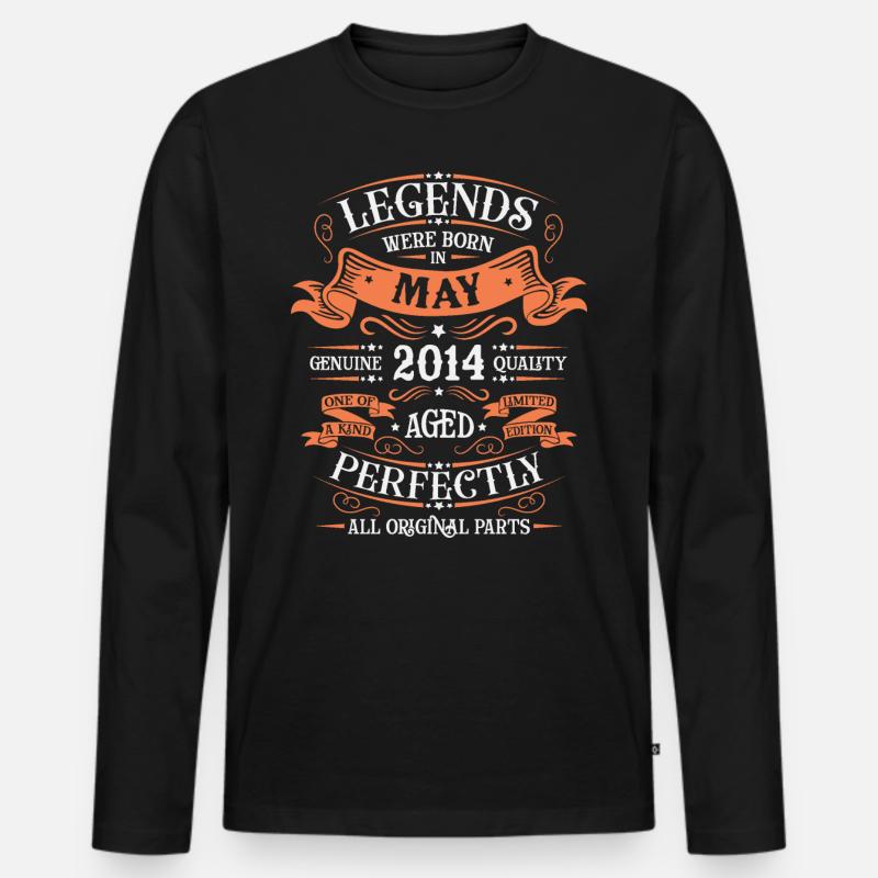 Mai 2014 Geburtstagsgeschenk Mai 2014. Mai 2014. - Männer Premium Bio Langarmshirt - Schwarz