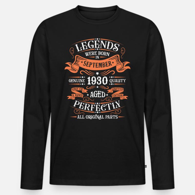 SEPTEMBER 1930 - Männer Premium Bio Langarmshirt - Schwarz