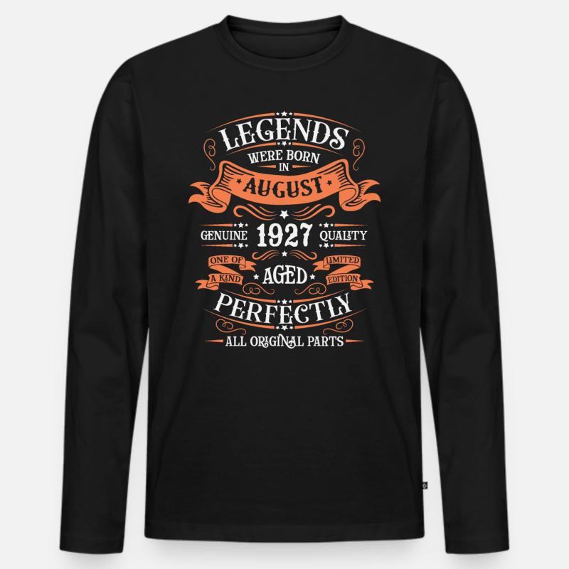 AUGUST 1927 - Männer Premium Bio Langarmshirt - Schwarz