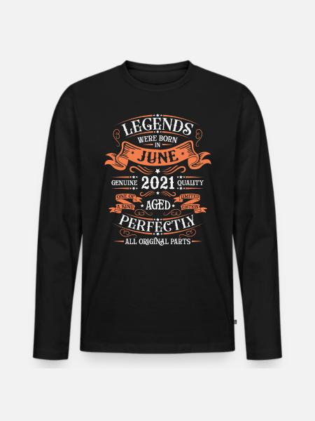 Born in June 2021 - Men's Premium Organic Long Sleeve Shirt - black
