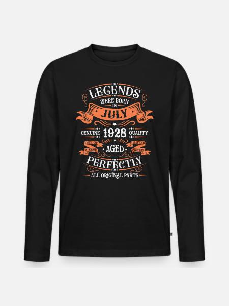 JULY 1928 - Men's Premium Organic Long Sleeve Shirt - black