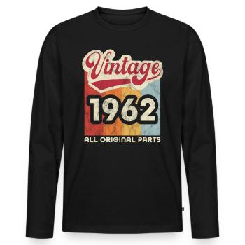 Millésime 1962 - T-shirt manches longues Premium bio Homme - noir - Devant - Nico (187cm)