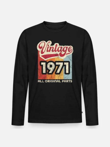 Millésime 1971 - T-shirt manches longues Premium bio Homme - noir