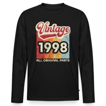 Millésime 1998 - T-shirt manches longues Premium bio Homme - noir - Devant - Nico (187cm)
