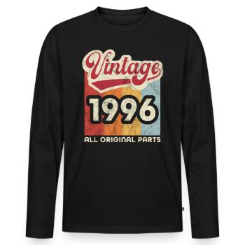 Vintage 1996 - Men's Premium Organic Long Sleeve Shirt - black - Front - Nico (187cm)