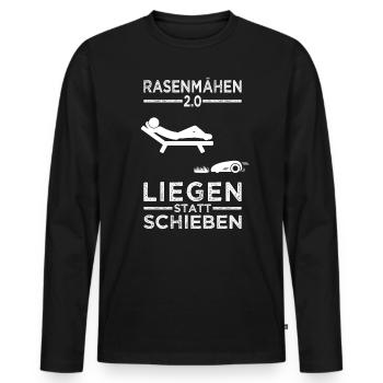Mähroboter Rasenroboter automatischer Rasenmäher - Männer Premium Bio Langarmshirt - Schwarz - Vorne - Nico (187cm)