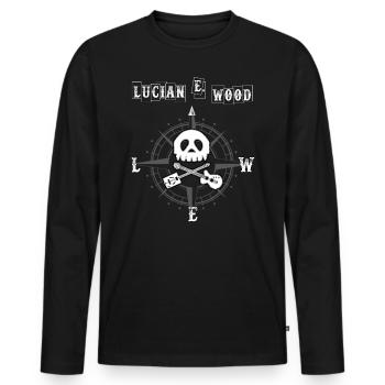 Lucian E Wood Black - T-shirt manches longues Premium bio Homme - noir - Devant - Nico (187cm)