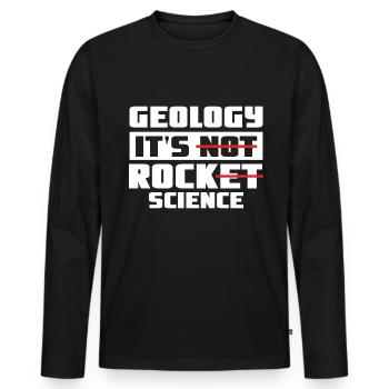 Geology Geologist Fossils - Rock Science - Men's Premium Organic Long Sleeve Shirt - black - Front - Nico (187cm)