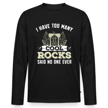 Geologie Geologe Fossilien - Cool Rocks - Männer Premium Bio Langarmshirt - Schwarz - Vorne - Nico (187cm)