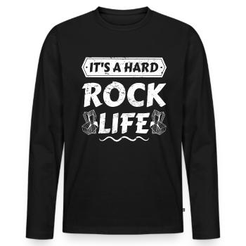 Geology Geology Fossils - Hard Rock Life - Men's Premium Organic Long Sleeve Shirt - black - Front - Nico (187cm)
