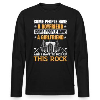 Geologie Geologe Fossilien - Männer Premium Bio Langarmshirt - Schwarz - Vorne - Nico (187cm)