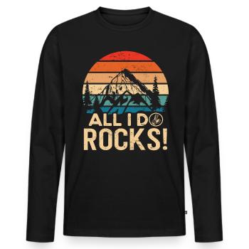Geology Geology Fossils - All I do Rocks - Men's Premium Organic Long Sleeve Shirt - black - Front - Nico (187cm)