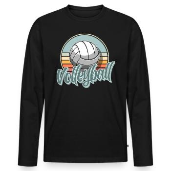 Volleyball - Männer Premium Bio Langarmshirt - Schwarz - Vorne - Nico (187cm)