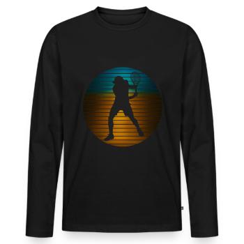 tennis player - Men's Premium Organic Long Sleeve Shirt - black - Front - Nico (187cm)