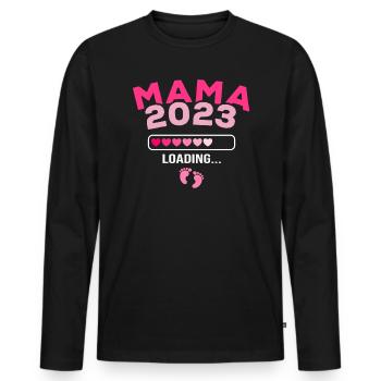 Mama 2023 loading - Männer Premium Bio Langarmshirt - Schwarz - Vorne - Nico (187cm)