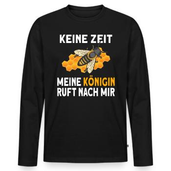 Bienen | Königin ruft | Hobbyimker Bienenzüchter - Männer Premium Bio Langarmshirt - Schwarz - Vorne - Nico (187cm)