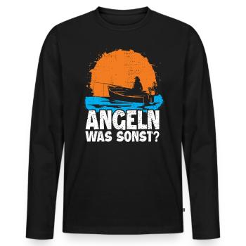 Angeln Fischen | Lustiges Angler - Männer Premium Bio Langarmshirt - Schwarz - Vorne - Nico (187cm)