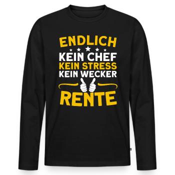 Lustiges Rente Rentner Mann Frau - Männer Premium Bio Langarmshirt - Schwarz - Vorne - Nico (187cm)