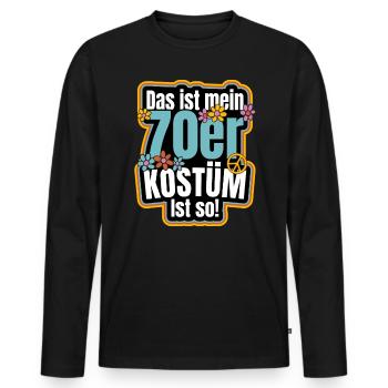 Das ist mein 70er Kostüm 70er Outfit Retro Party - Männer Premium Bio Langarmshirt - Schwarz - Vorne - Nico (187cm)