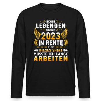Rentner Rente 2023 Ruhestand Geschenkidee Geschenk - Männer Premium Bio Langarmshirt - Schwarz - Vorne - Nico (187cm)