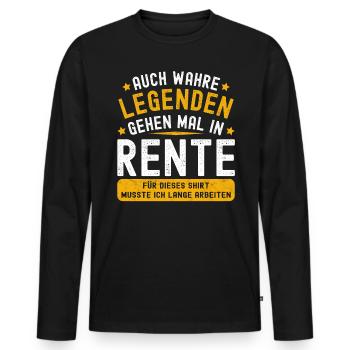 Rentner Rente 2023 Ruhestand Geschenkidee Geschenk - Männer Premium Bio Langarmshirt - Schwarz - Vorne - Nico (187cm)