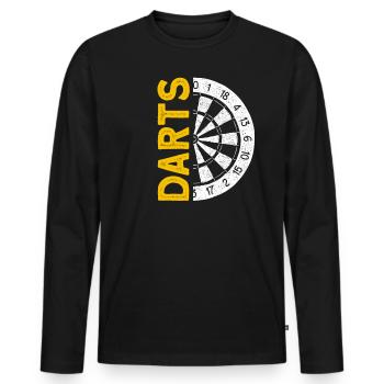 Dart Sprüche Darts Geschenk Dartverein - Männer Premium Bio Langarmshirt - Schwarz - Vorne - Nico (187cm)