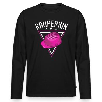 Bauherrin Spruch Lustiges Bauherrin - Männer Premium Bio Langarmshirt - Schwarz - Vorne - Nico (187cm)