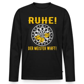 Dart Darts Darter Dartspieler Dartverein - Männer Premium Bio Langarmshirt - Schwarz - Vorne - Nico (187cm)