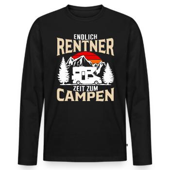 Rentner Ruhestand Camping Wohnmobil Rente - Männer Premium Bio Langarmshirt - Schwarz - Vorne - Nico (187cm)