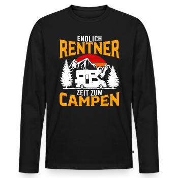 Rentner Ruhestand Camping Wohnmobil Rente - Männer Premium Bio Langarmshirt - Schwarz - Vorne - Nico (187cm)