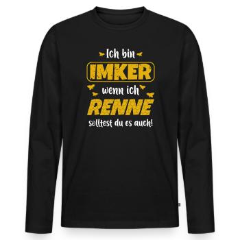 Imker Imkerin Bienenzüchter Bienenzucht Bienen - Männer Premium Bio Langarmshirt - Schwarz - Vorne - Nico (187cm)