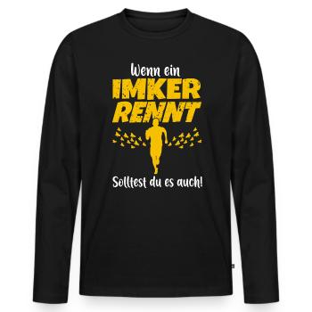 Imker Imkerin Bienenzüchter Bienenzucht Bienen - Männer Premium Bio Langarmshirt - Schwarz - Vorne - Nico (187cm)
