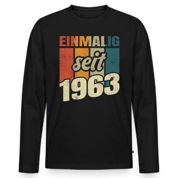 60. Geburtstag Mann Frau 60 Jahre Deko Lustig - Männer Premium Bio Langarmshirt - Schwarz - Vorne - Nico (187cm)