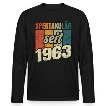 60. Geburtstag Mann Frau 60 Jahre Deko Lustig - Männer Premium Bio Langarmshirt - Schwarz - Vorne - Nico (187cm)