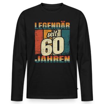 60. Geburtstag Mann Frau 60 Jahre Deko Lustig - Männer Premium Bio Langarmshirt - Schwarz - Vorne - Nico (187cm)
