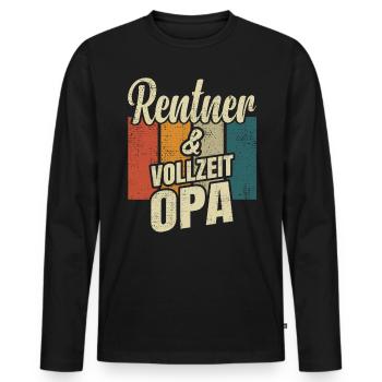 Rentner Opa Geschenk - Männer Premium Bio Langarmshirt - Schwarz - Vorne - Nico (187cm)