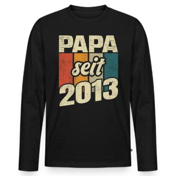 Papa Geschenk Papa 2023 Vater - Männer Premium Bio Langarmshirt - Schwarz - Vorne - Nico (187cm)