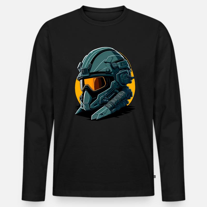 Rumpf von Militärflugzeugen - Männer Premium Bio Langarmshirt - Schwarz
