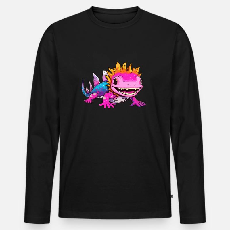 Axolotl - Männer Premium Bio Langarmshirt - Schwarz