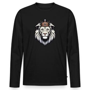Shining King - Men's Premium Organic Long Sleeve Shirt - black - Front - Nico (187cm)