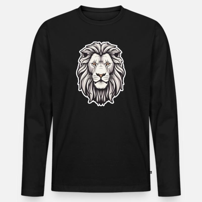 Brüllender Souverän - Männer Premium Bio Langarmshirt - Schwarz