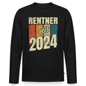 Rentner seit 2024 Rente Ruhestand Lustig Spruch - Männer Premium Bio Langarmshirt - Schwarz - Vorne - Nico (187cm)